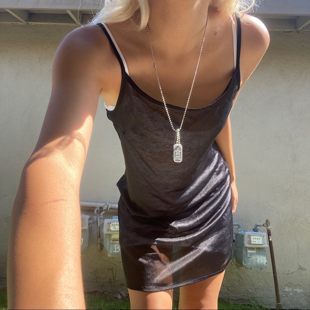 SOLDblack slip overlay dress 🖤